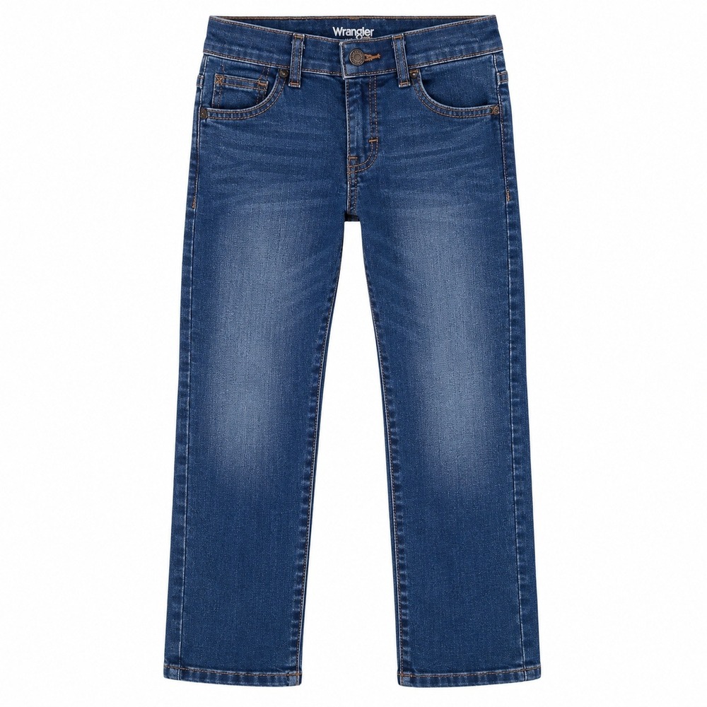 Wrangler Classic Straight Jeans Boys Size 10 Dark Wash Good Adjustable Waist